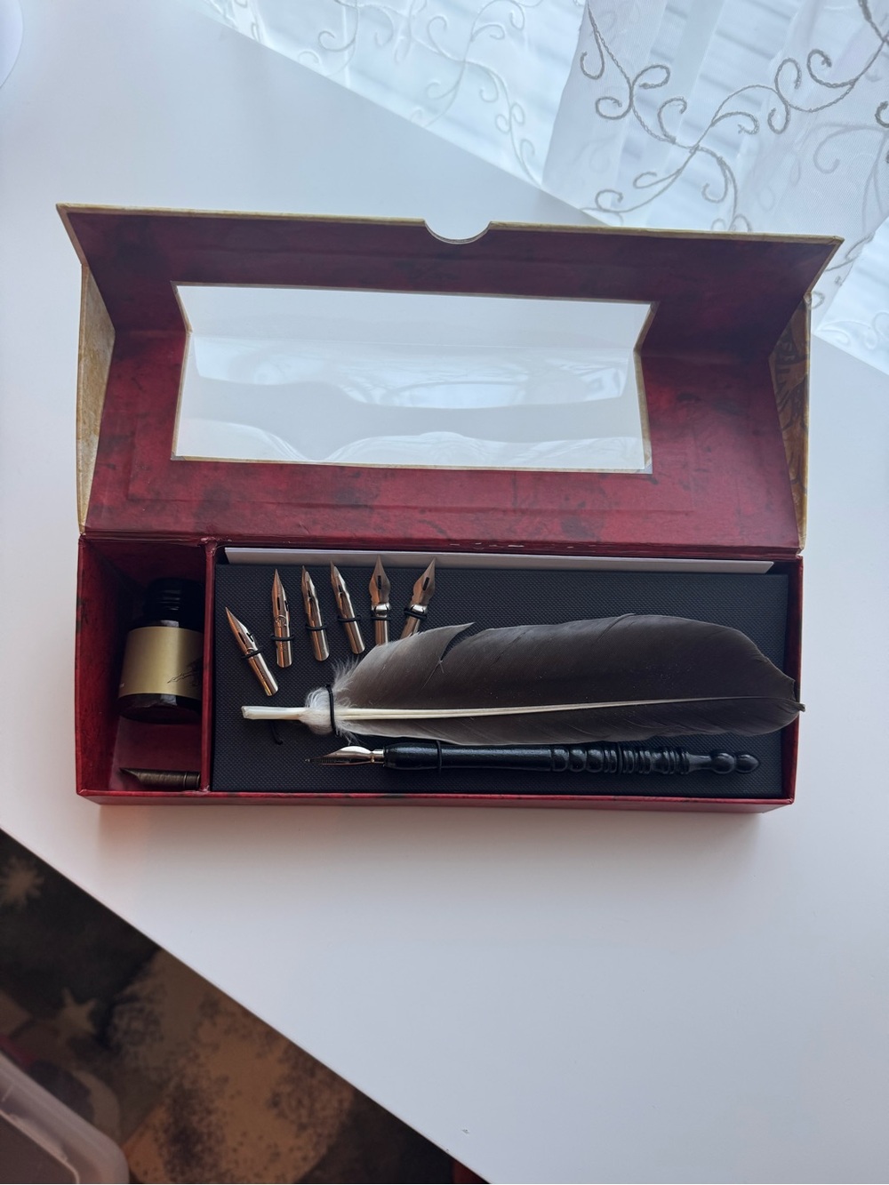 Classic Black Feather Quill Calligraphy Set